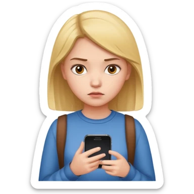 dramatic teenager holding a phone sticker