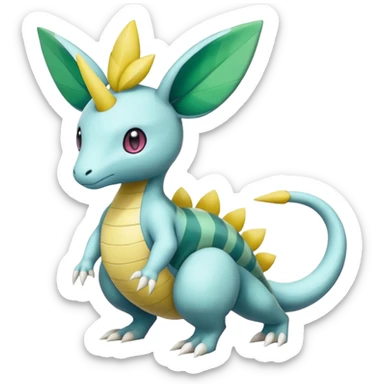 Leavanny-Gallade-Ampharos-Inteleon-Nidoqueen-Fakémon-Pokémon-hybrid-fusion-creature, full body sticker