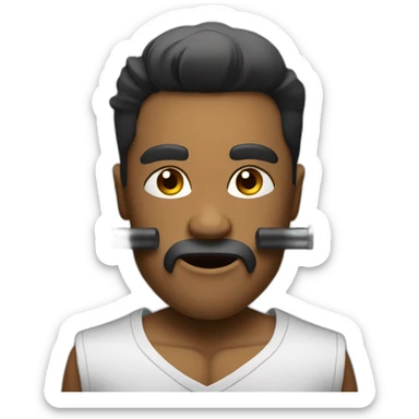 looking at dumbells sticker