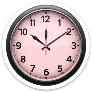 soft pink clock sticker