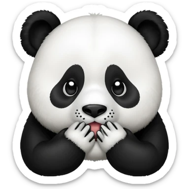 Panda covering her mouth  sticker