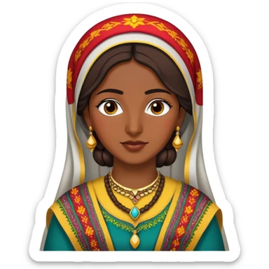 Kurdish woman with traditional clothing sticker