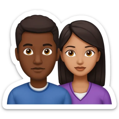 Black man and south Asian woman sticker