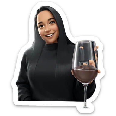 smiling girl with drink sticker