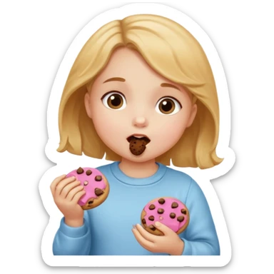 Baby girl eating cookies sticker