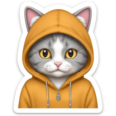 Cat with a hoodie sticker