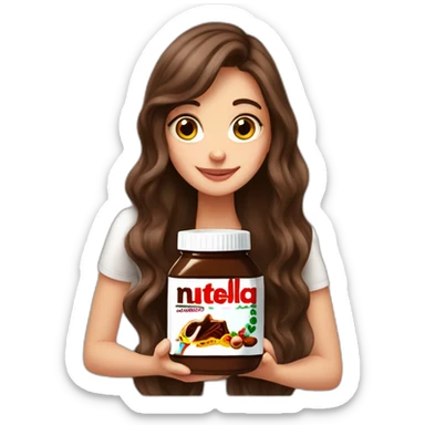 girl-brownlocks-longhair-eating-nutella sticker