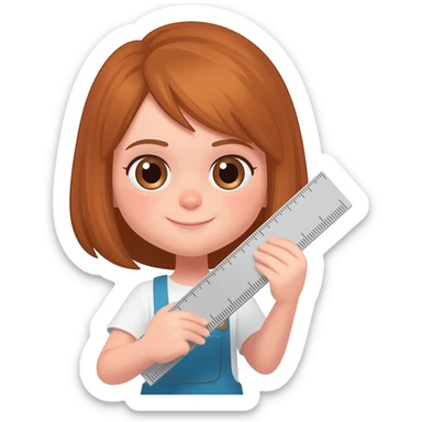 Girl using a rule sticker