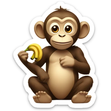 Monkey being cute sticker
