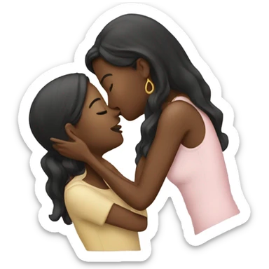 Two ladies kissing sticker