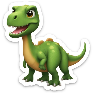 Dinosaur on a beach sticker