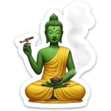 buddha smokes shisha sticker