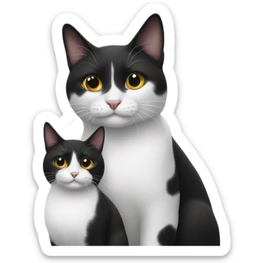 two black and white cats sticker