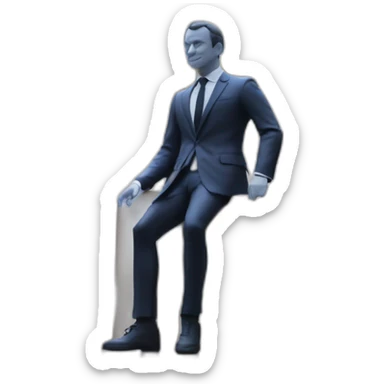 Macron qui est au Musée et qui voit une statue qui le représente mais qui ne lui ressemble pas sticker