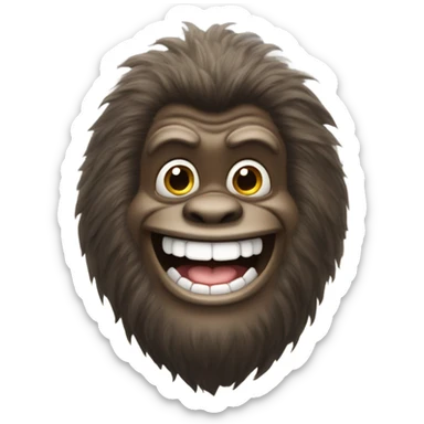 Bigfoot looking happy and excited sticker
