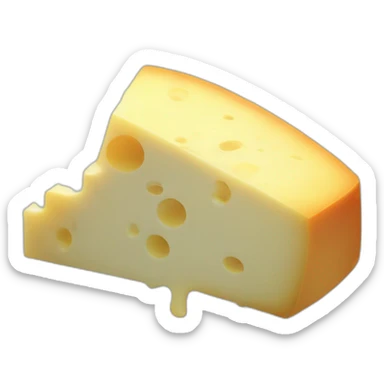 blurred 8 bits image of a cheese slice sticker