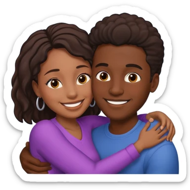 black man and woman embracing sticker