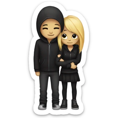 Emo couple hugging  sticker