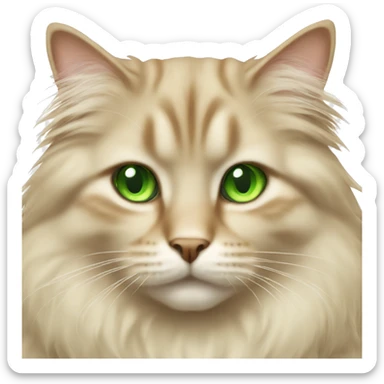 Long hair fluffy beige cat with green eyes sticker