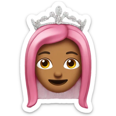 A pink pinto bean wearing a tiara sticker