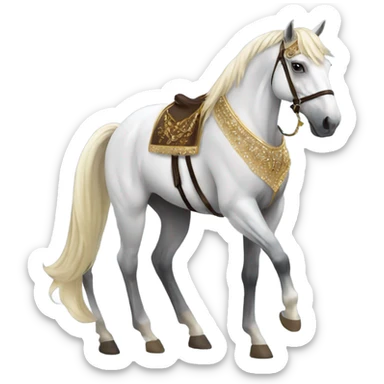 Majestic horse wearing chic outfit sticker