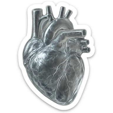 realistic digital art of a heart with a transparent glass look, no background sticker