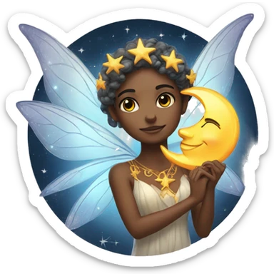 Sun and moon fairy  sticker