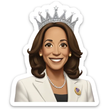 kamala harris wearing a tiara sticker