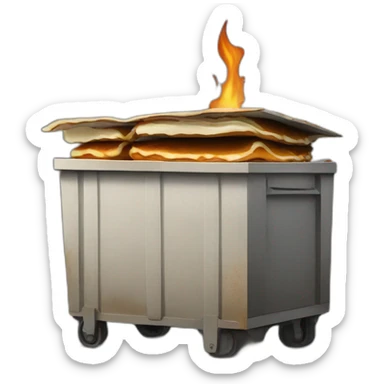 Pancakes on a dumpster fire sticker