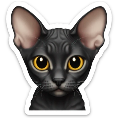 Devon rex cat black sticker