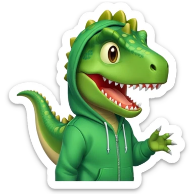 Dinosaur in a hoodie sticker