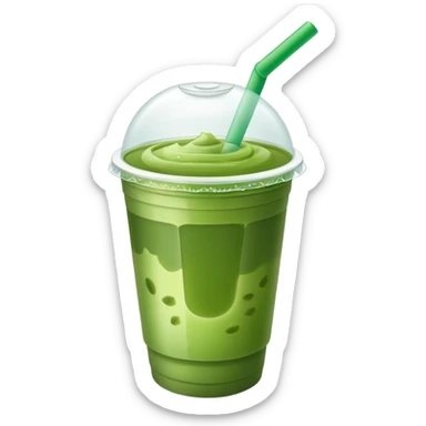 iced matcha plastic cup with lid sticker
