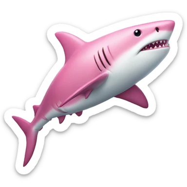 pink shark sticker
