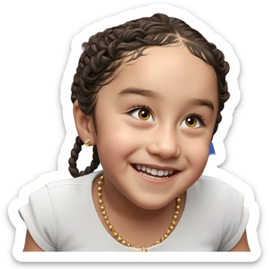 smiling girl with jewelry sticker