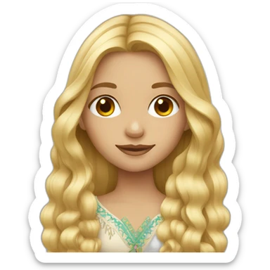 Bohemian blond long hair girl sticker