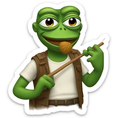 Pepe with a pick  sticker