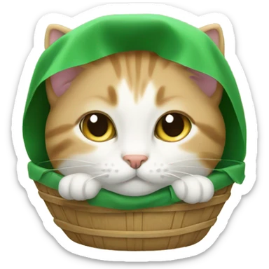 a cat manger in green  sticker