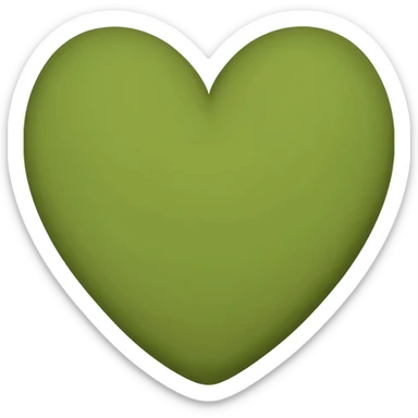 Brown & green heart sticker
