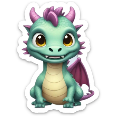 cute pretty dragon goast sticker