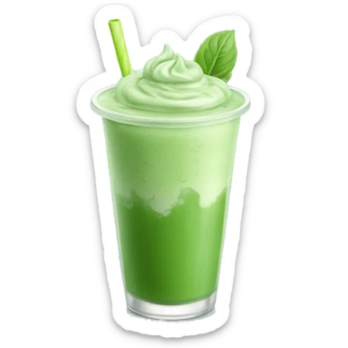 sage green iced matcha latte sticker