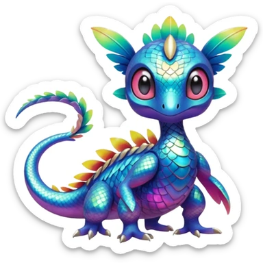 Shiny Exotic Tropical Pokémon-Fakémon-hybrid-creature (full body) sticker