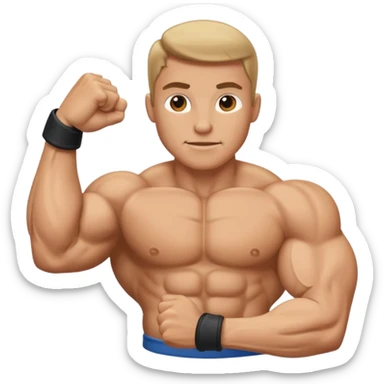 single isolated flexing bicep with arm curled sticker