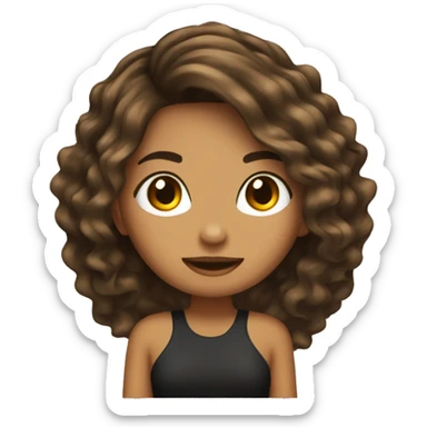 Chica de cabello muy largo color café  sticker