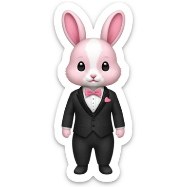 baby bunny in suit no carrot red bowtie sticker
