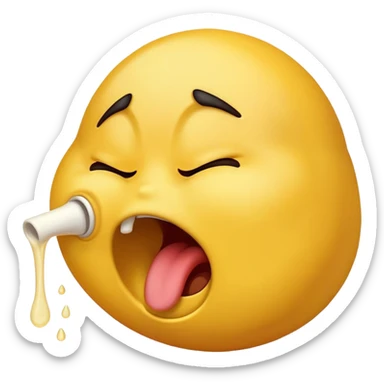 yawning emoji combined with vomiting emoji sticker