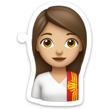 Brown hair girl with Kyrgyzstan flag sticker