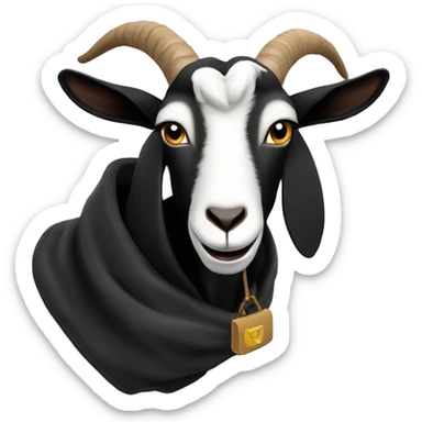 Goat in puffy black coat driving 2024 hummerEV sticker