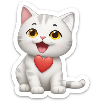 Cat sending hearts sticker