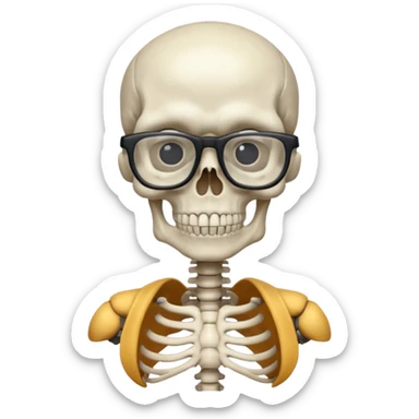 Skeleton with glasses sticker