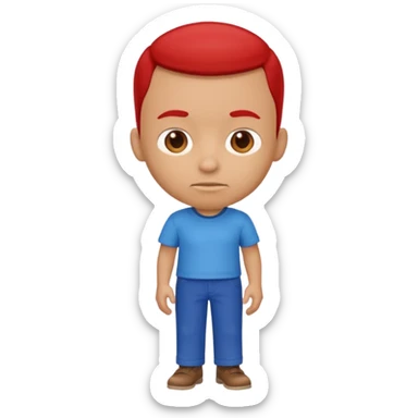very big head and small body proportion male cartoon sticker
